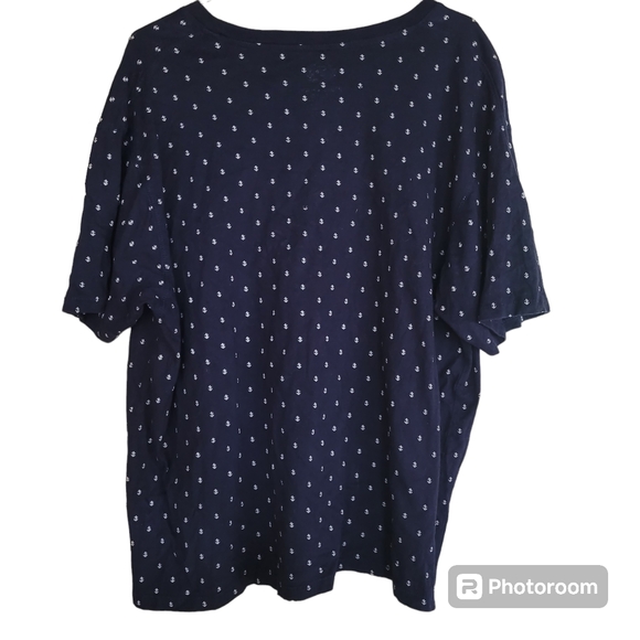 Phat Farm Navy Blue V Neck Shirt Anchor Print - Picture 2 of 4